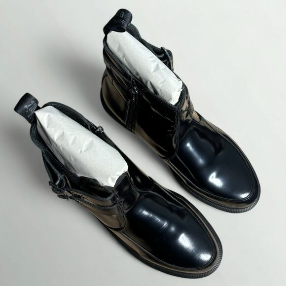 Dr. Martens Flora II Buckle Chelsea Boots in Black Polished Smooth Leather - Picture 6 of 8